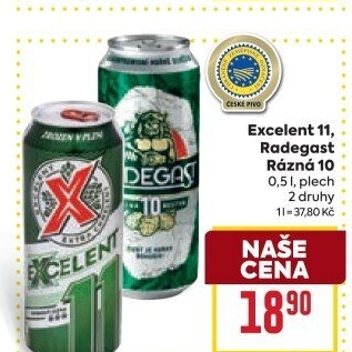 Pivo světlý ležák 11° Excelent