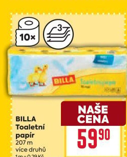 Toaletní papír 3vrstvý Billa