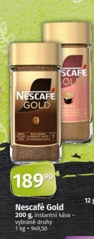 Instantní kávy Nescafé Gold