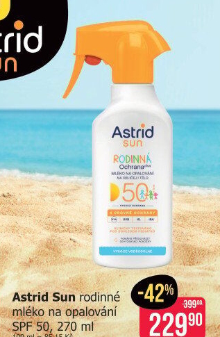 Mléko rodinné na opalování ve spreji OF 50 Astrid Sun