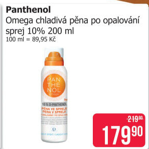 Pěna po opalování sprej 10% Panthenol Omega Pharma