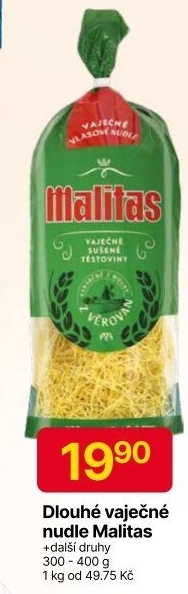 Polévkové nudle vaječné Malitas