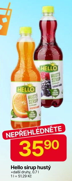 Sirup hustý Hello