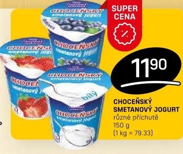 Jogurt smetanový ochucený Choceňský