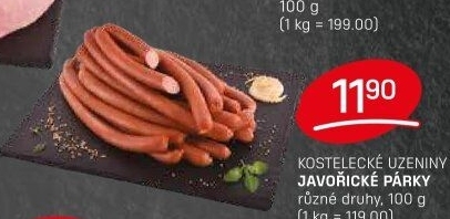 Párky javořické Kostelecké uzeniny