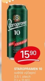 Pivo světlé výčepní 10° Staropramen