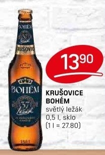 Pivo světlý ležák Bohém Krušovice