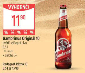 Pivo světlé výčepní Originál 10° Gambrinus