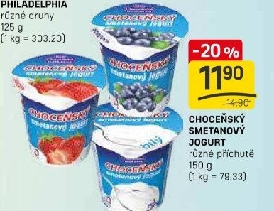Jogurt smetanový ochucený Choceňský