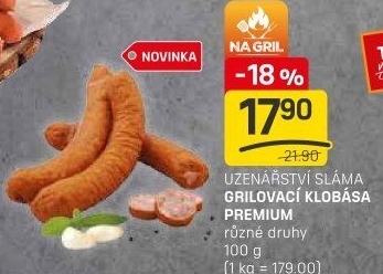 Klobása grilovací premium Sláma
