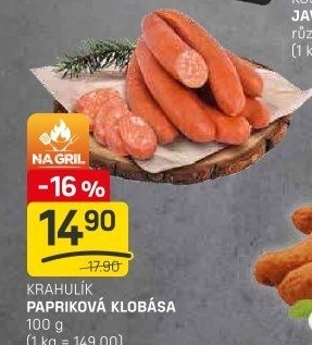 Papriková klobása Krahulík