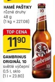 Pivo světlé výčepní Originál 10° Gambrinus