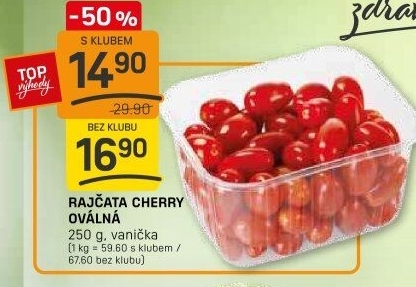 Rajčata cherry oválná