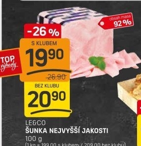 Šunka nejvyšší jakosti LE&amp