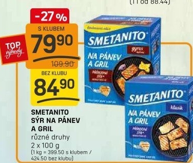 Sýr Smetanito na gril Želetava