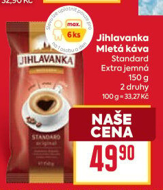 Mletá káva Standard extra jemná Jihlavanka