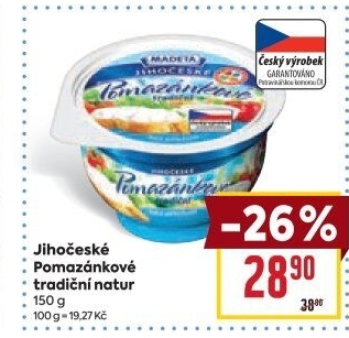 Tradiční pomazánkové Jihočeské Madeta