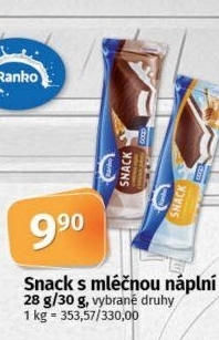 Dezert mléčný snack Ranko