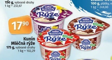 Mléčná rýže Mlékárna Kunín