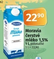 Mléko čerstvé Moravia - 1,5% polotučné
