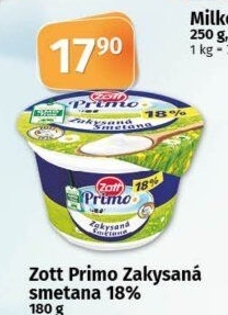 Smetana zakysaná 18% Primo Zott