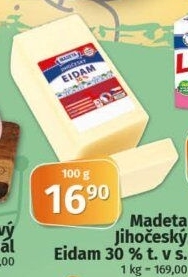 Sýr Eidam Jihočeský 30% Madeta