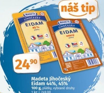 Sýr Eidam Jihočeský 45% Madeta