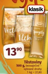 Těstoviny bezvaječné Coop Klasik