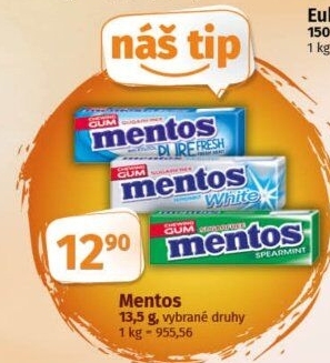 Žvýkačky Mentos
