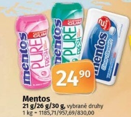 Žvýkačky Mentos