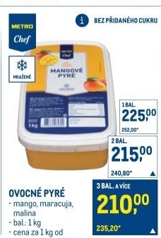 Pyré ovocné mražené Metro Chef