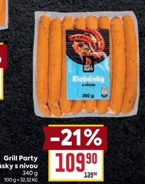 Klobása s nivou Grill Party