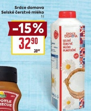 Mléko čerstvé selské Srdce Domova