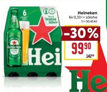 Pivo světlý ležák Heineken