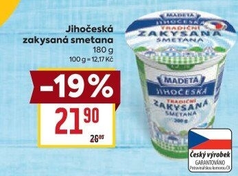 Smetana zakysaná Jihočeská Madeta