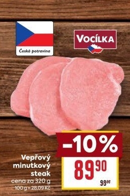 Steak vepřový minutkový Vocílka
