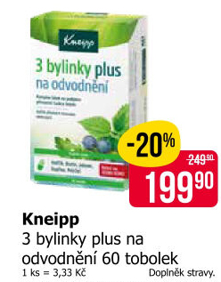 Doplněk stravy 3 bylinky na odvodnění Kneipp