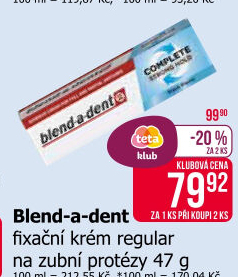 Fixační krém na zubní protézu Blend-a-dent