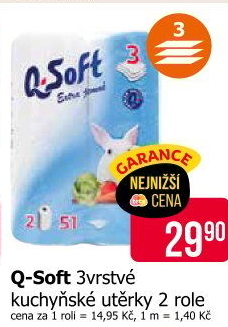 Kuchyňské utěrky 3vrstvé Q-Soft