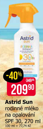 Mléko rodinné na opalování ve spreji OF 30 Astrid Sun