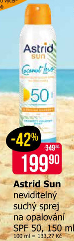 Neviditelný sprej na opalování OF 50 Astrid Sun
