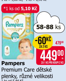 Pleny dětské Pampers Premium Care