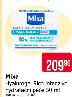 Pleťový hydratační krém Hyalurogel Rich Mixa