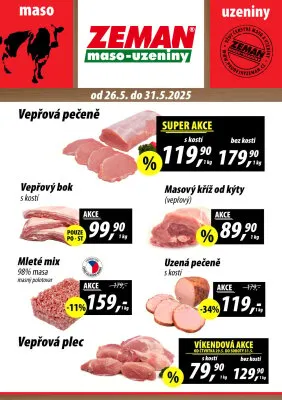 akční leták ZEMAN maso - uzeniny 26.5.2025-31.5.2025