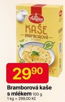 Bramborová kaše s mlékem v prášku Amylon