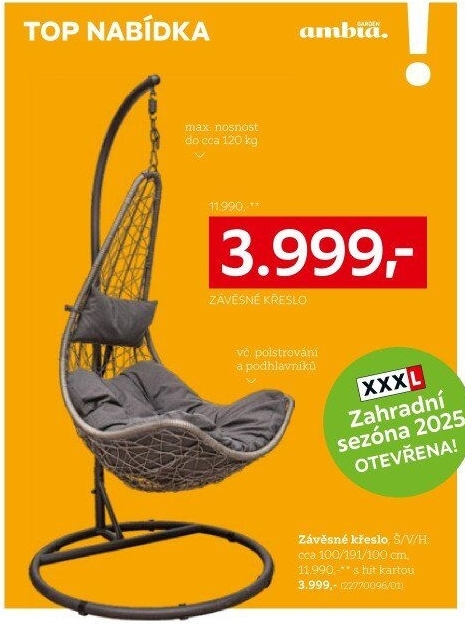 ZÁVĚSNÉ KŘESLO