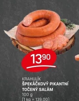 Salám špekáčkový pikantní točený Krahulík