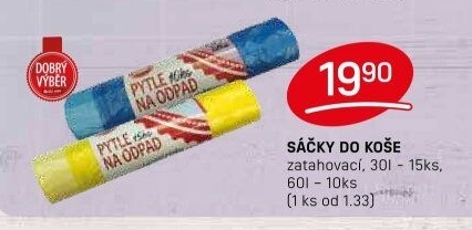 Zatahovací pytle na odpadky 30 l Dobrý Výběr