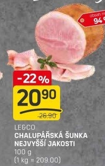 Chalupářská šunka nejvyšší jakosti Le&amp