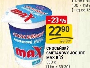 Jogurt smetanový max bílý Choceňský